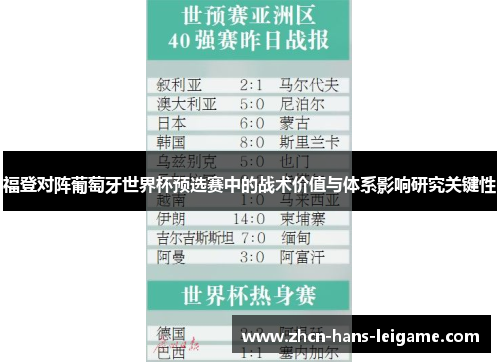 福登对阵葡萄牙世界杯预选赛中的战术价值与体系影响研究关键性
